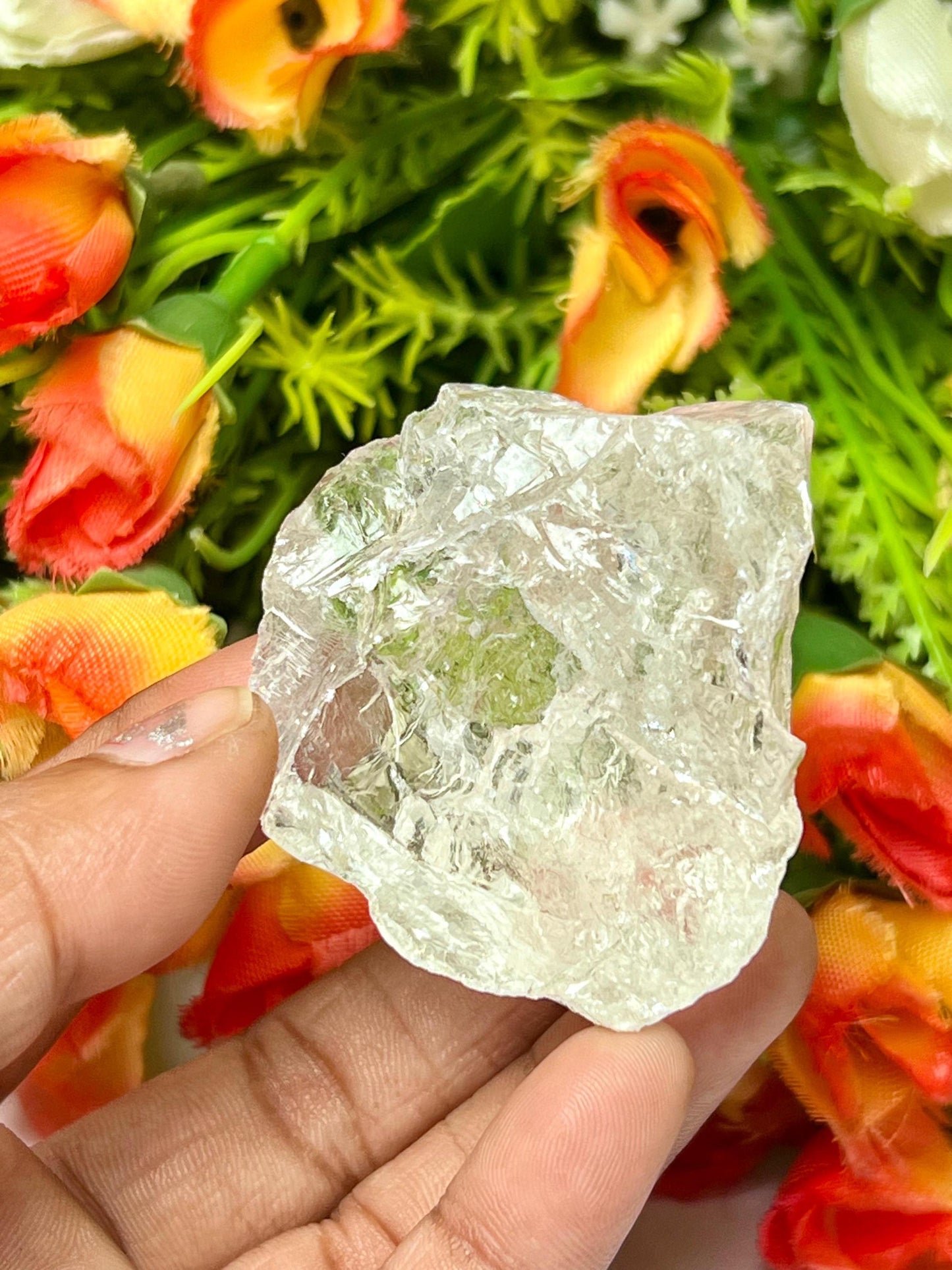 Premium Rainbow Satyaloka Quartz Crystal Natural Rough Stone with Beautiful Rainbow 69 Gram