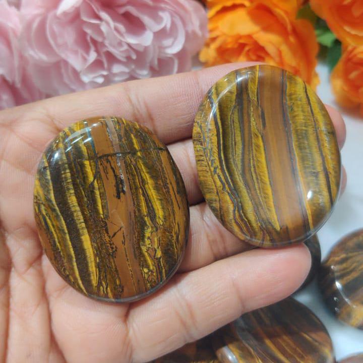 Iron Tiger Eye Stone Worry Stone – Crystal Worry Stone – Pocket Stone – Healing Crystal - 4cmx3cm Thumb Stone One (1) Piece