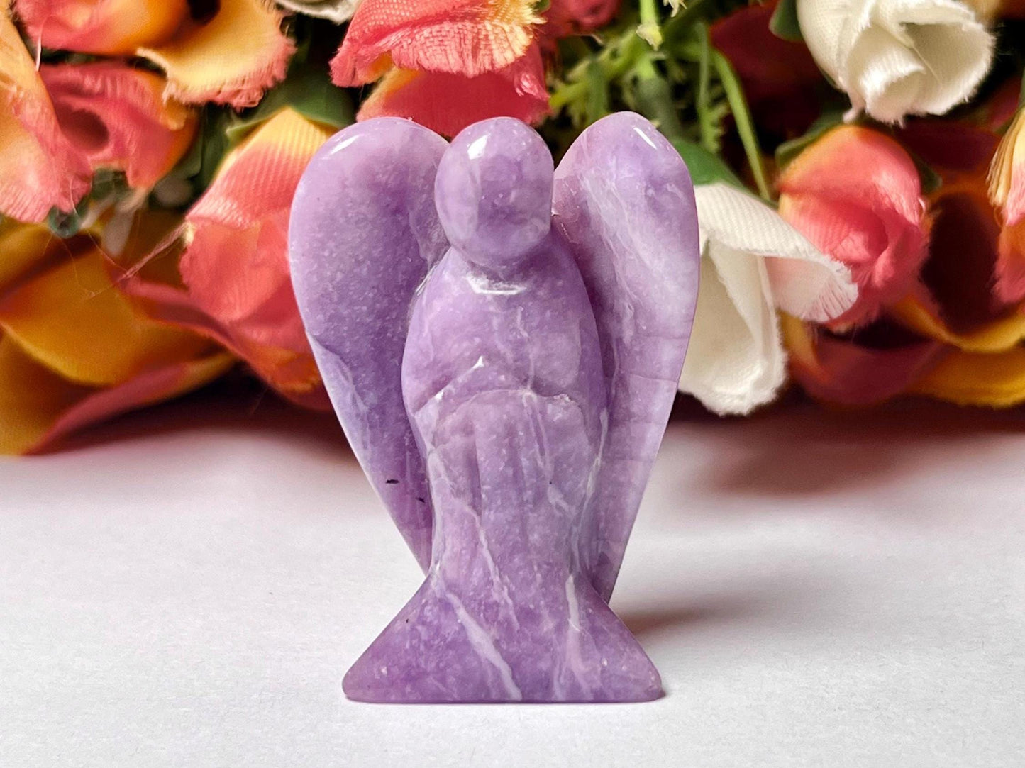 2" Angel Lepidolite Stone Guardian Angel blessed Angelic connection