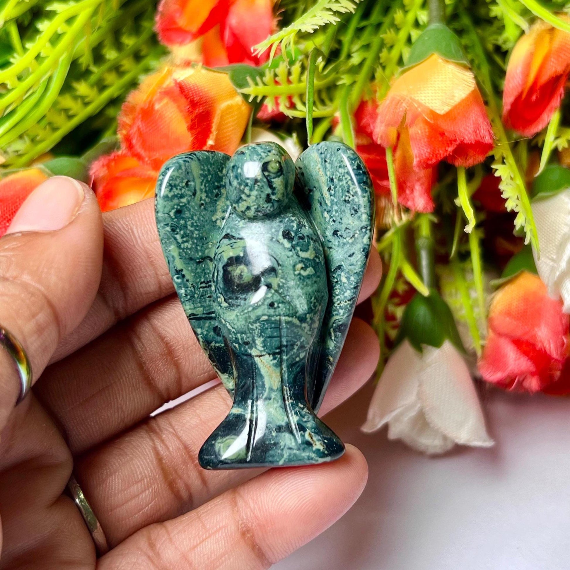 2" Angel Kambaba Jasper Stone Guardian Angel blessed Angelic connection