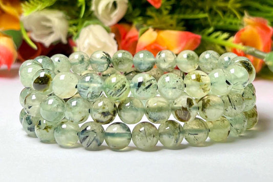 Prehnite Stone Bracelet l Stretchable Bracelet l Unisex Bracelet l 8 MM Bracelet