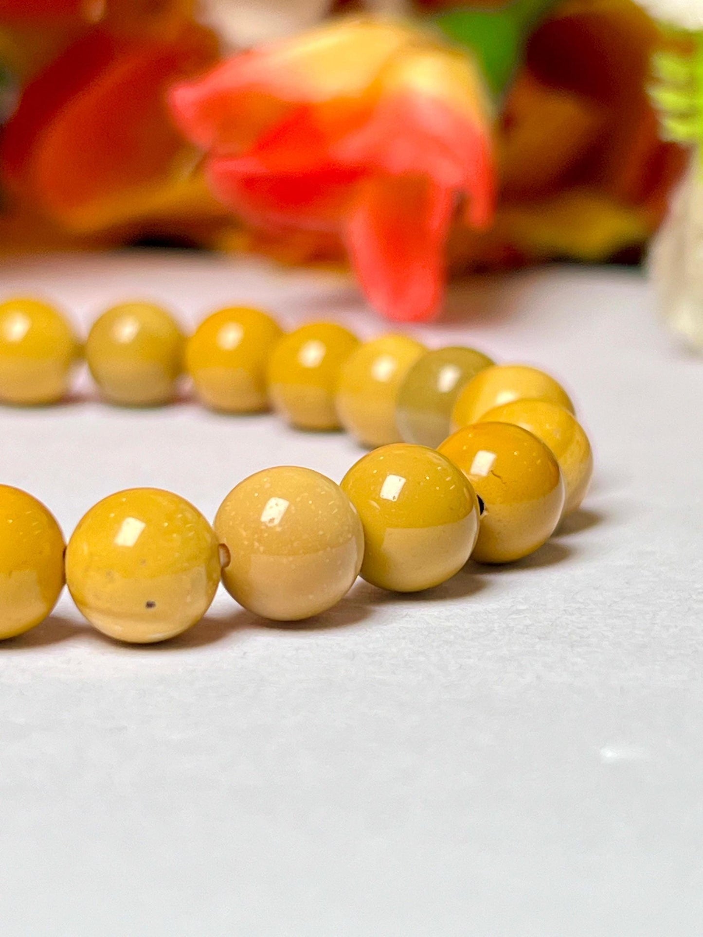 Yellow Jasper Stone Bracelet l Stretchable Bracelet l Unisex Bracelet l 8 MM Bracelet