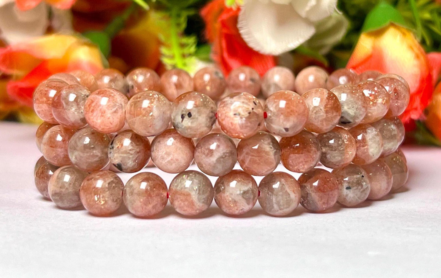 Sunstone Stone Bracelet l Stretchable Bracelet l Unisex Bracelet l 8 MM Bracelet