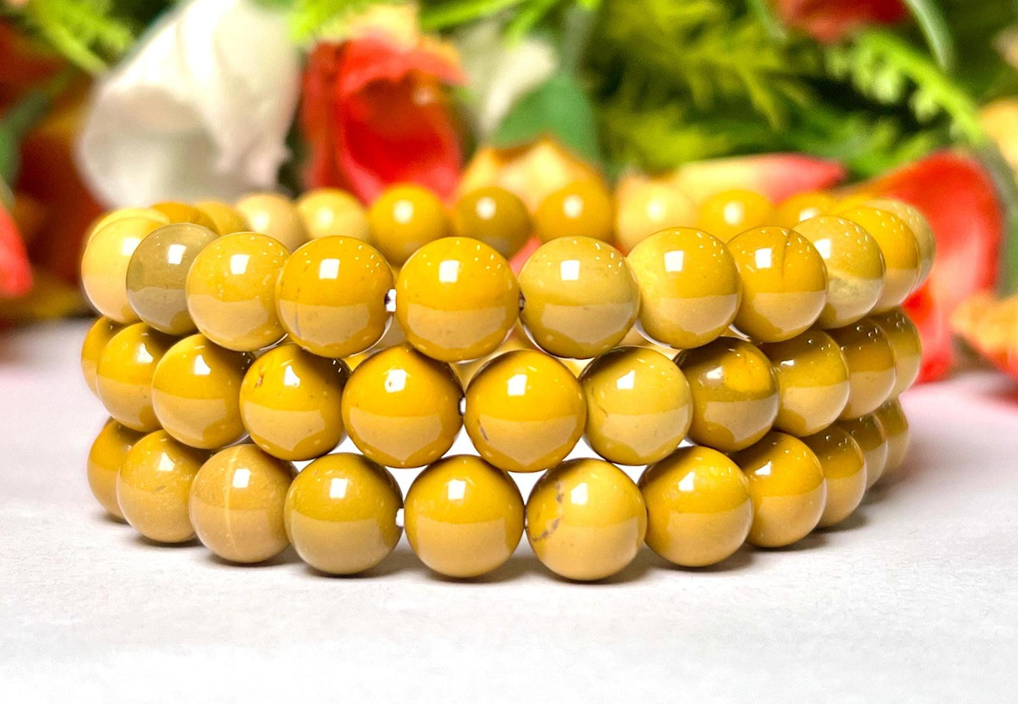 Yellow Jasper Stone Bracelet l Stretchable Bracelet l Unisex Bracelet l 8 MM Bracelet