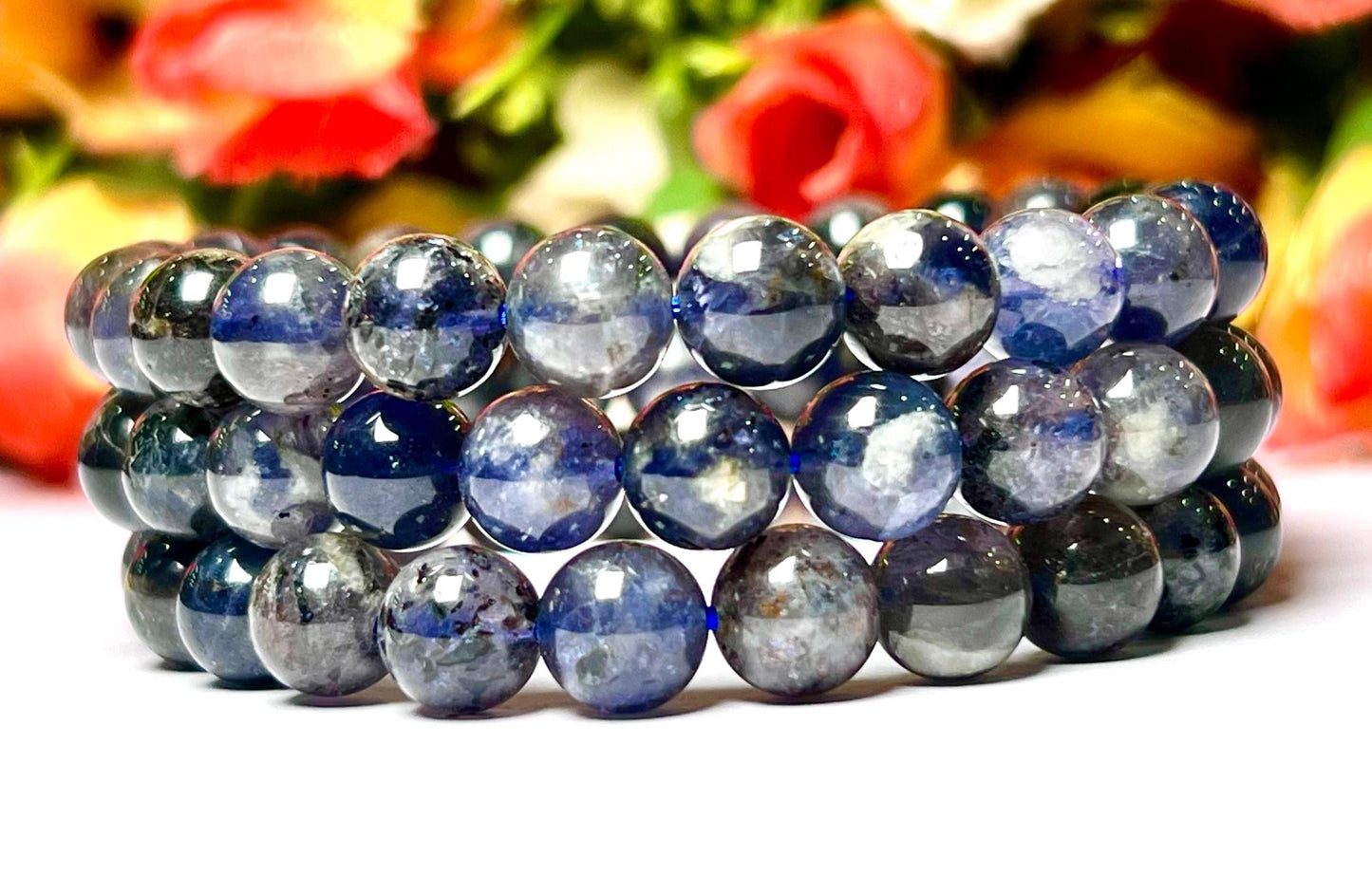 Tanzanite Stone Bracelet l Stretchable Bracelet l Unisex Bracelet l 8 MM Bracelet