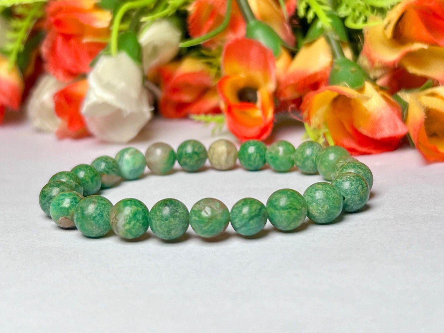 Euchlorite Kmaite Stone 8 MM Stretchable Bracelet