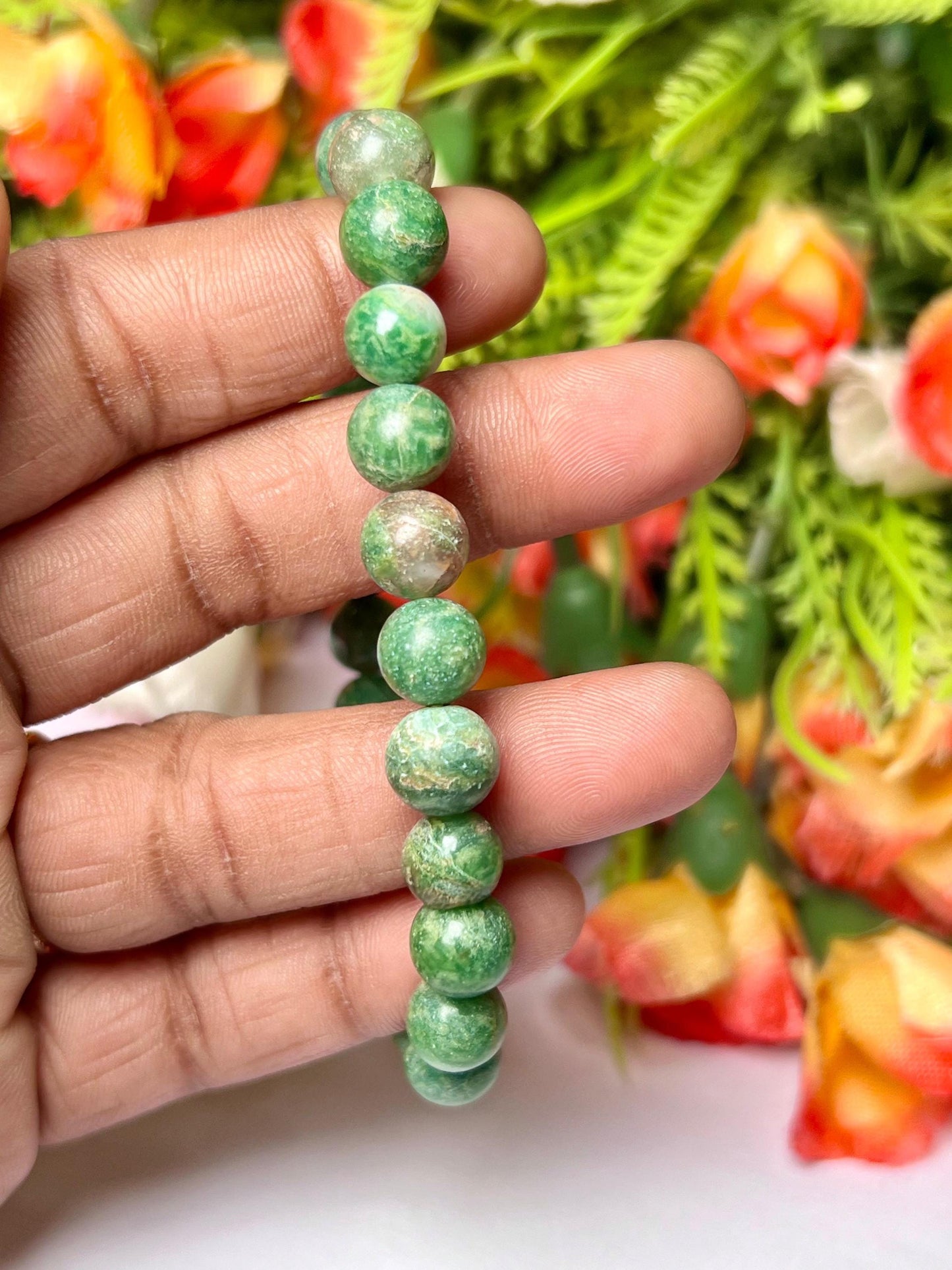 Euchlorite Kmaite Stone 8 MM Stretchable Bracelet