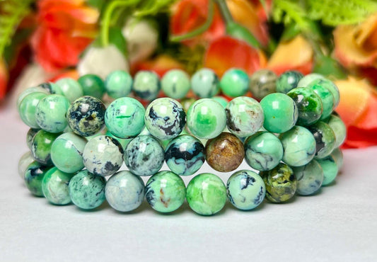 Variscite Stone Bracelet l Stretchable Bracelet l Unisex Bracelet l 8 MM Bracelet