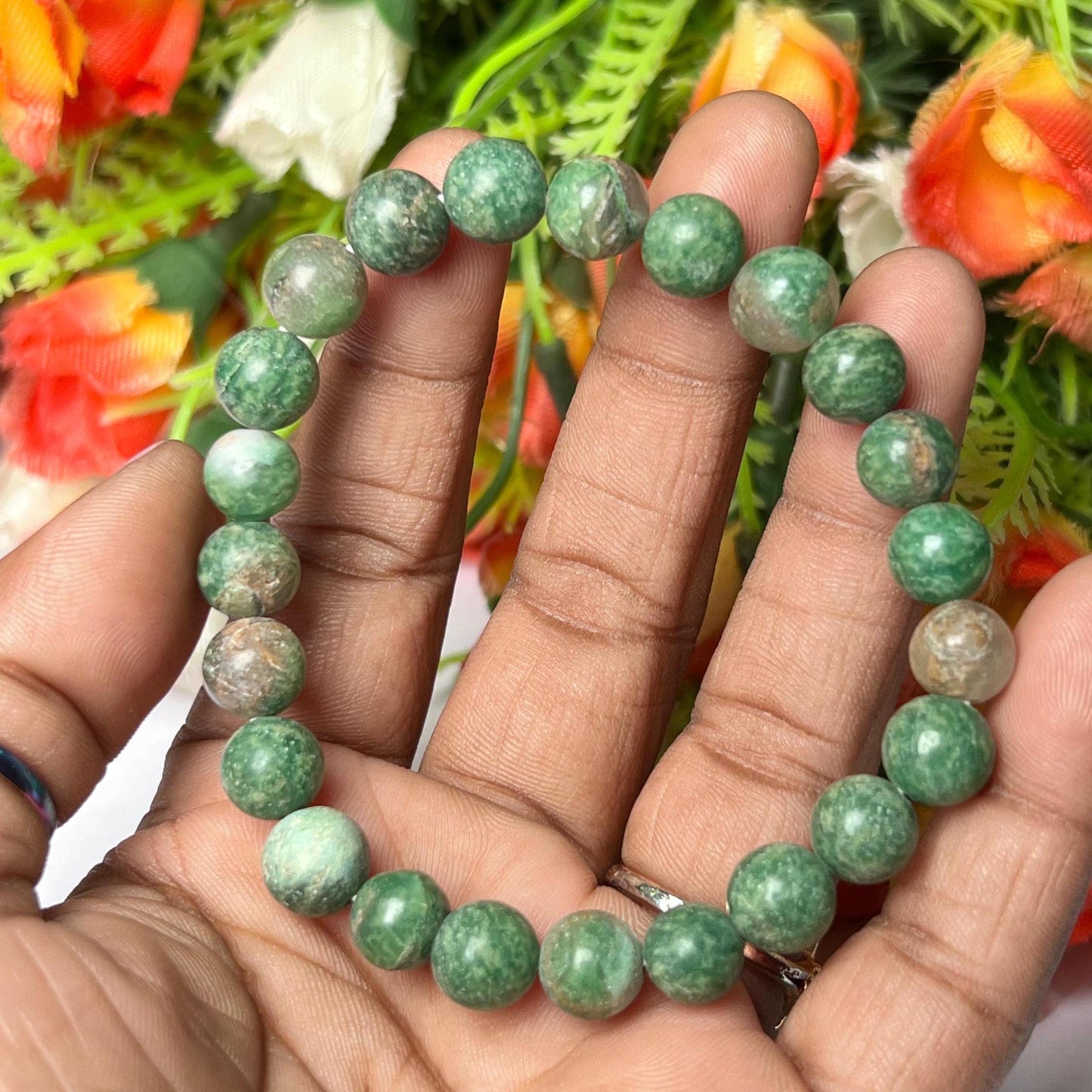 Euchlorite Kmaite Stone 8 MM Stretchable Bracelet