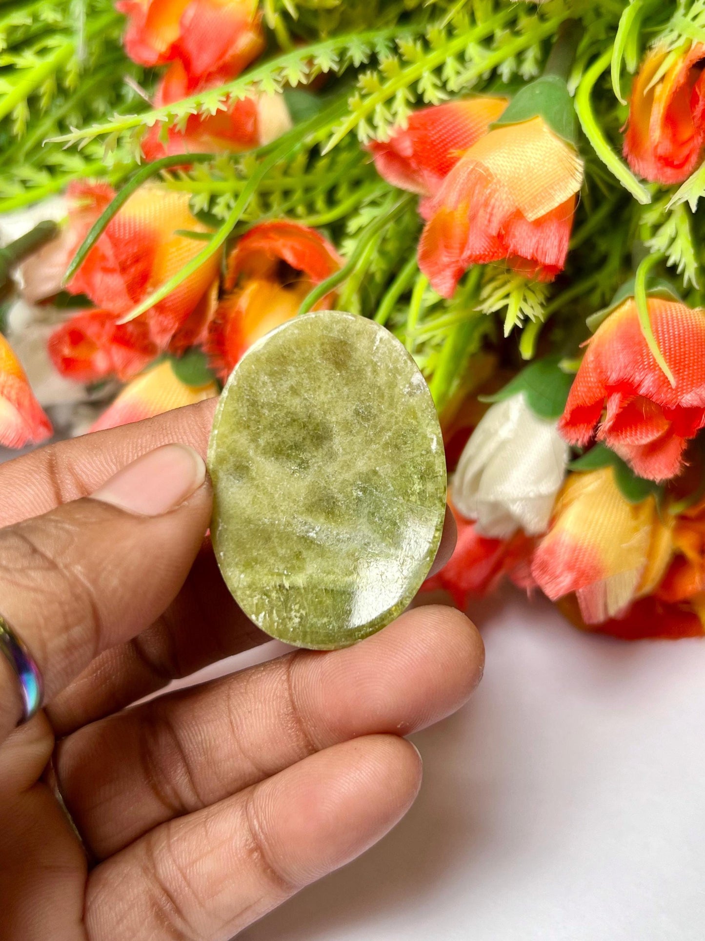 Nephrite Jade stone Worry Stone – Pocket Stone – Thumb Stone One (1) Piece