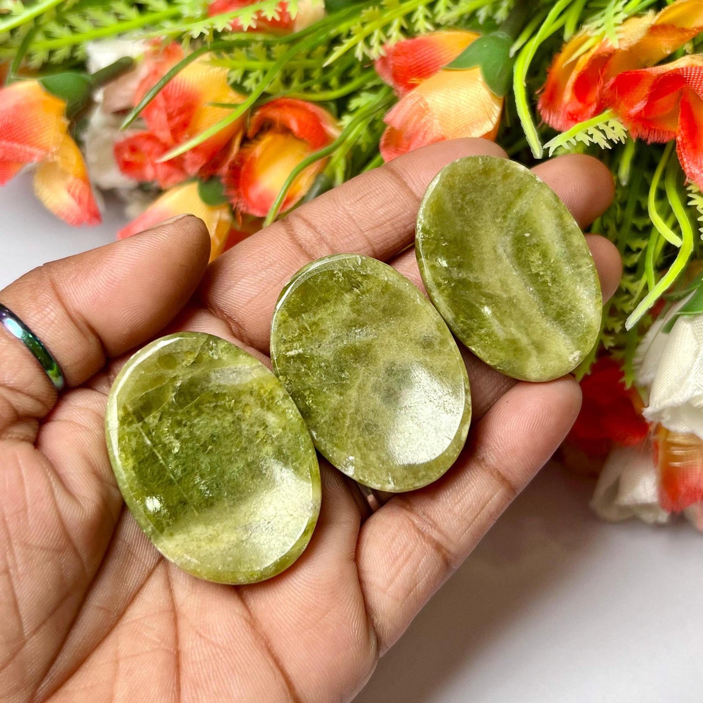 Nephrite Jade stone Worry Stone – Pocket Stone – Thumb Stone One (1) Piece