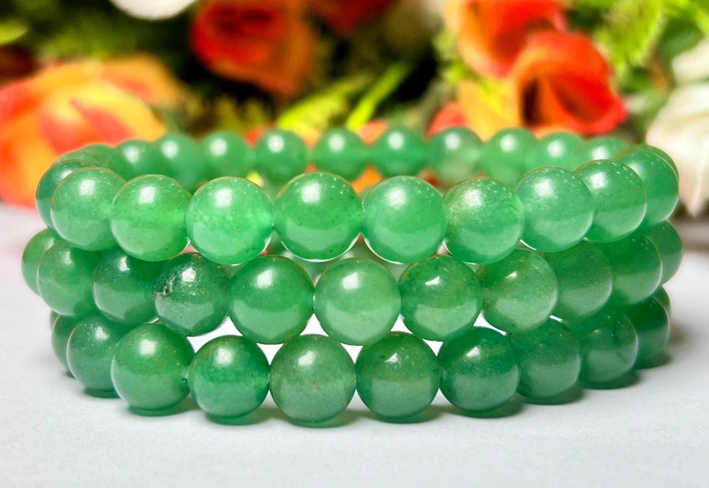 Green Aventurine Stone Bracelet l Stretchable Bracelet l Unisex Bracelet l 8 MM Bracelet