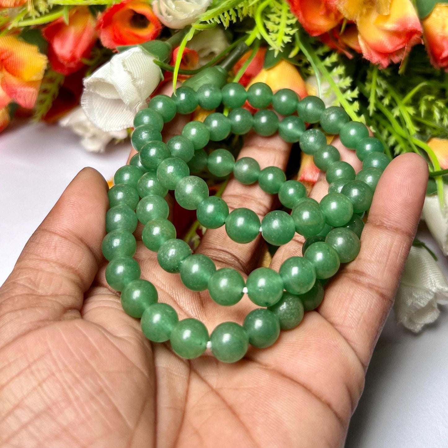 Green Aventurine Stone Bracelet l Stretchable Bracelet l Unisex Bracelet l 8 MM Bracelet