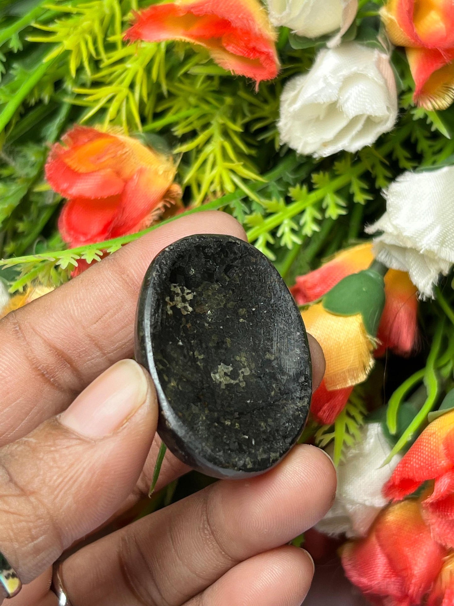 Nuummite Stone Worry Stone – Pocket Stone – Thumb Stone One (1) Piece