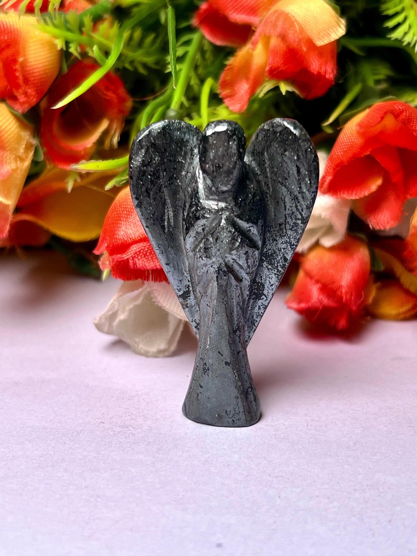 2" Angel Hematite Stone Guardian Angel blessed Angelic connection