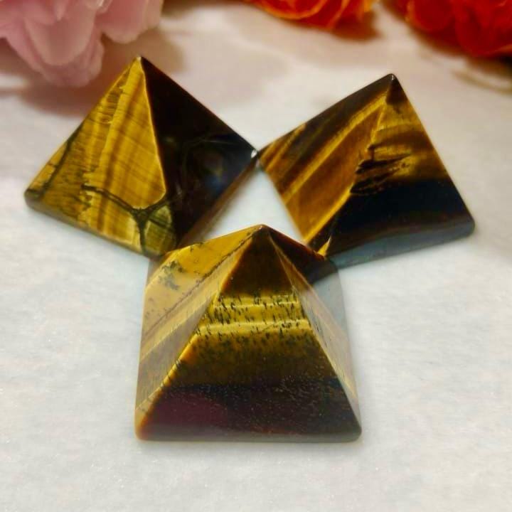 35MM Tiger's Eye Gemstone Pyramid, Premium Quality 'A' Grade, Healing Crystals, Crystal Grids, Reiki