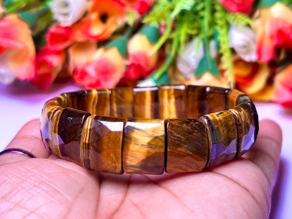 15 MM Tiger's Eye Stone Bracelet l Stretchable Bracelet