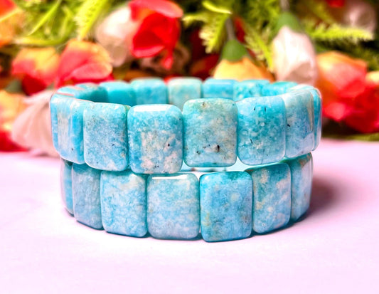 15 MM Amazonite Stone Bracelet l Stretchable Bracelet