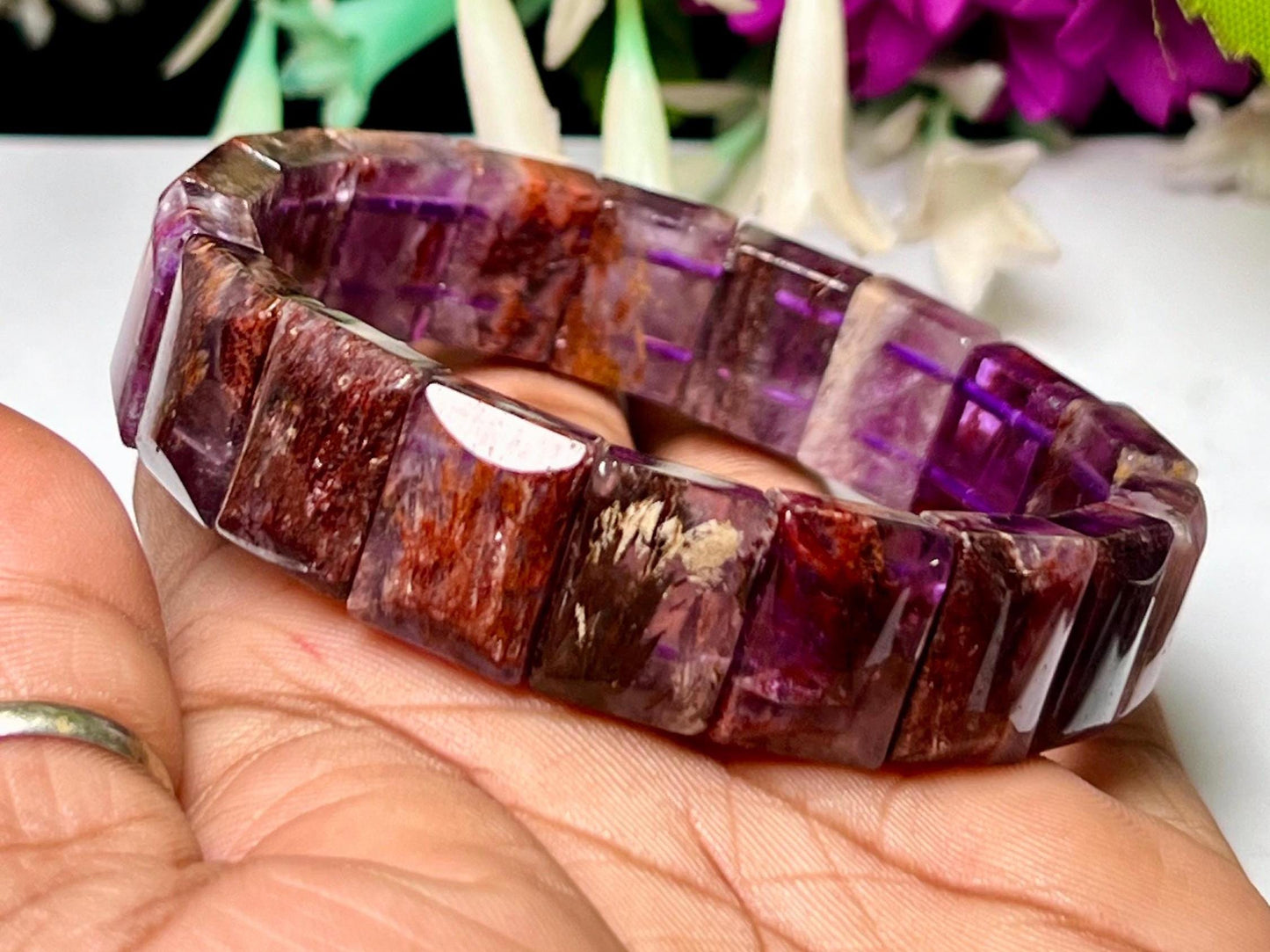 Premium Quality 15 MM Auralite 23 Stone Bracelet l Stretchable Bracelet