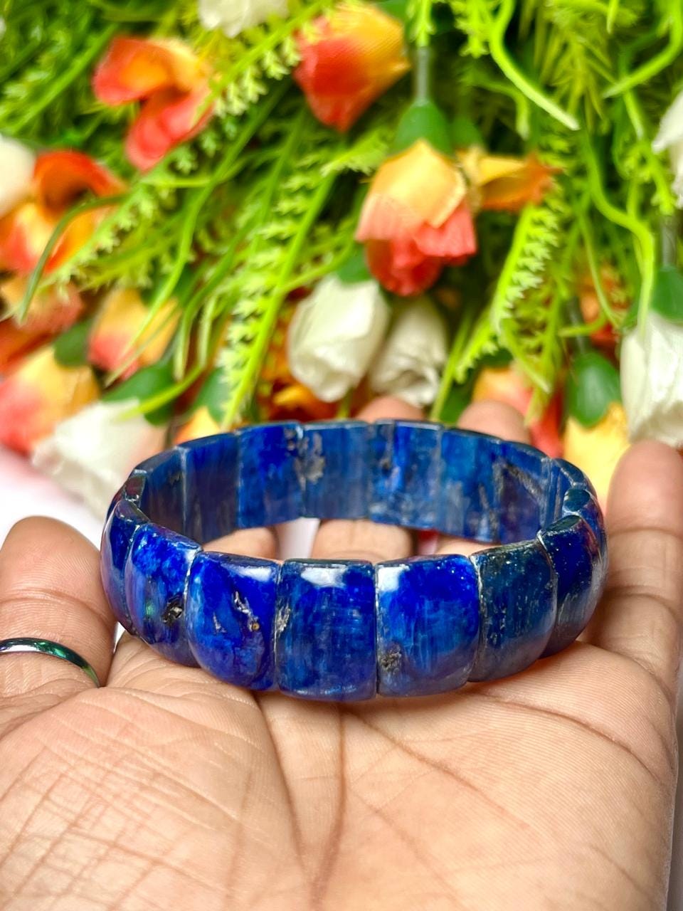 15 MM Premium Blue Kyanite Stone Bracelet l Stretchable Bracelet AAAAA +++++