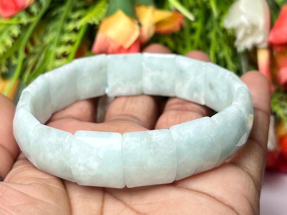 15 MM Green Moonstone - Garnierite Stone Bracelet l Stretchable Bracelet AAAAA +++++