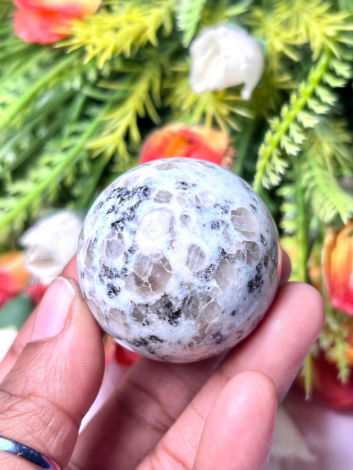 Kiwi Jasper Stone Sphere 40 MM Crystal Ball Orb Pocket Stone Meditation Space Crystal Grid With wooden Stand