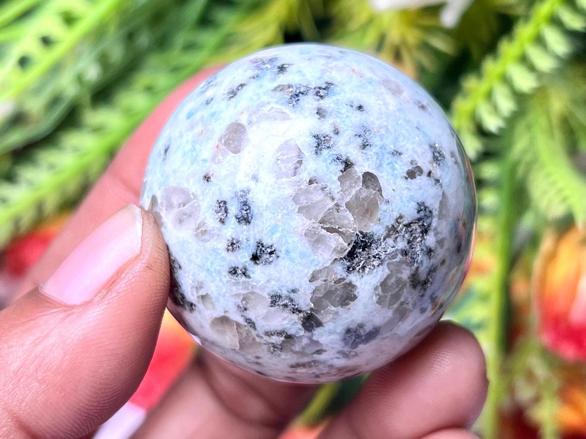 Kiwi Jasper Stone Sphere 40 MM Crystal Ball Orb Pocket Stone Meditation Space Crystal Grid With wooden Stand