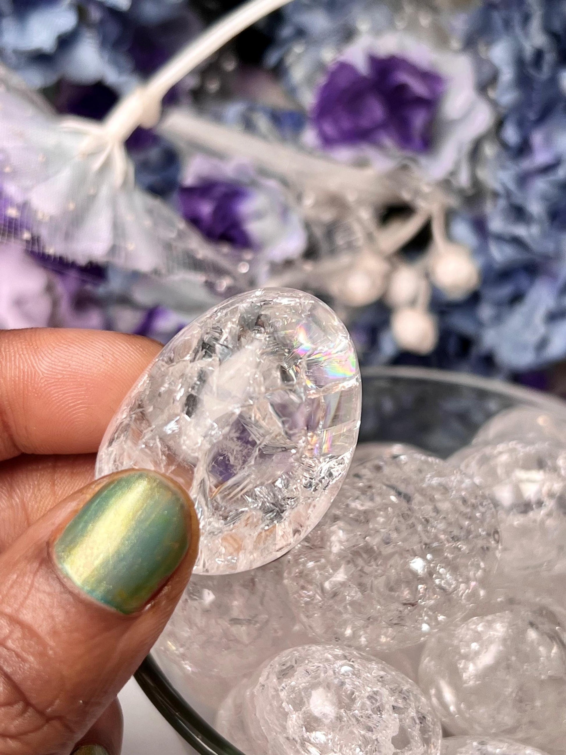 Crackle Quartz Tumbled Stone – Spiritual Healing Crystal – Available in Packs of 1, 3, 5, and 10 Pieces (AAAAA+ Quality).