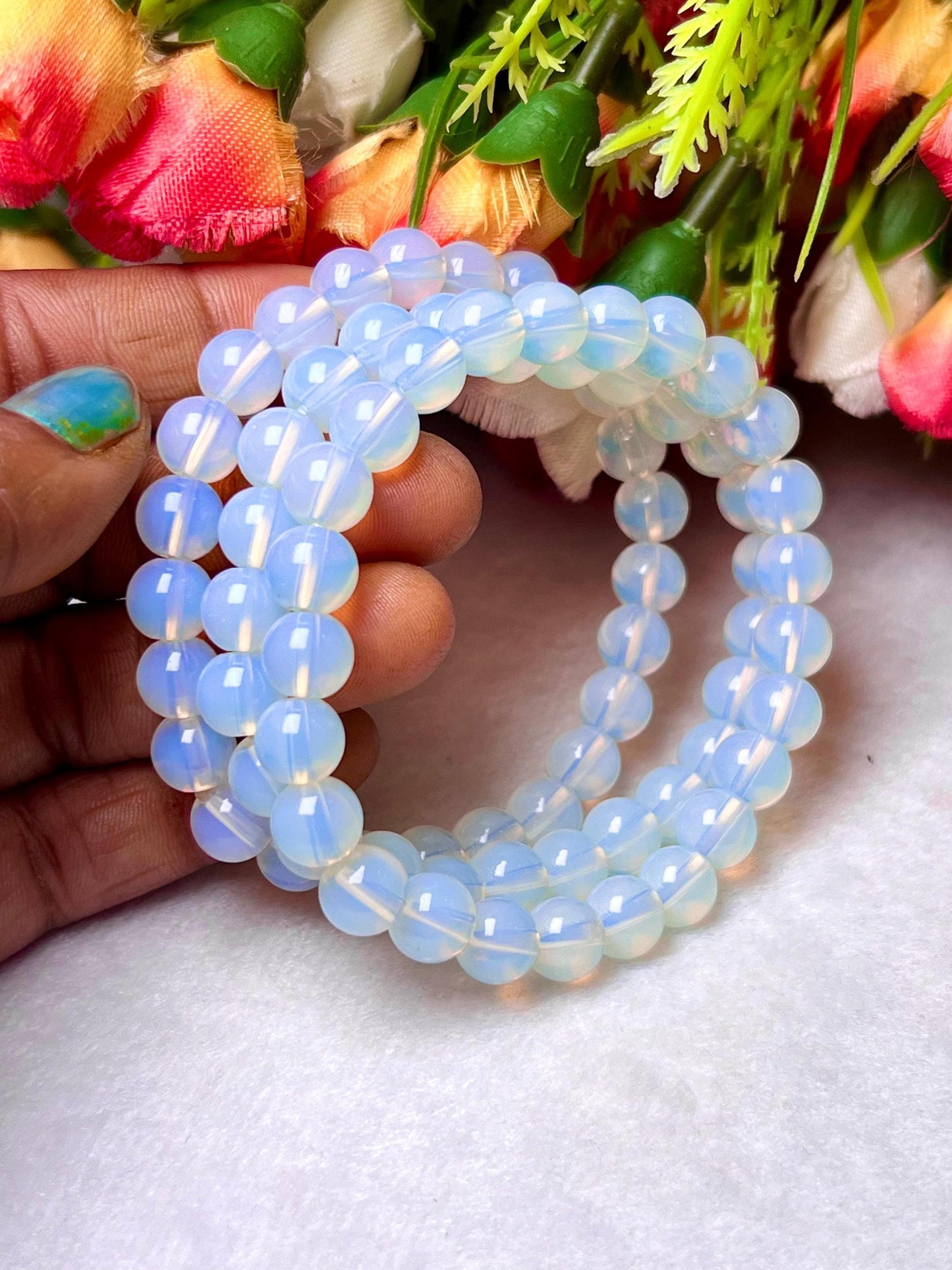 Opalite Stone Bracelet l Stretchable Bracelet l Unisex Bracelet l 8 MM Bracelet