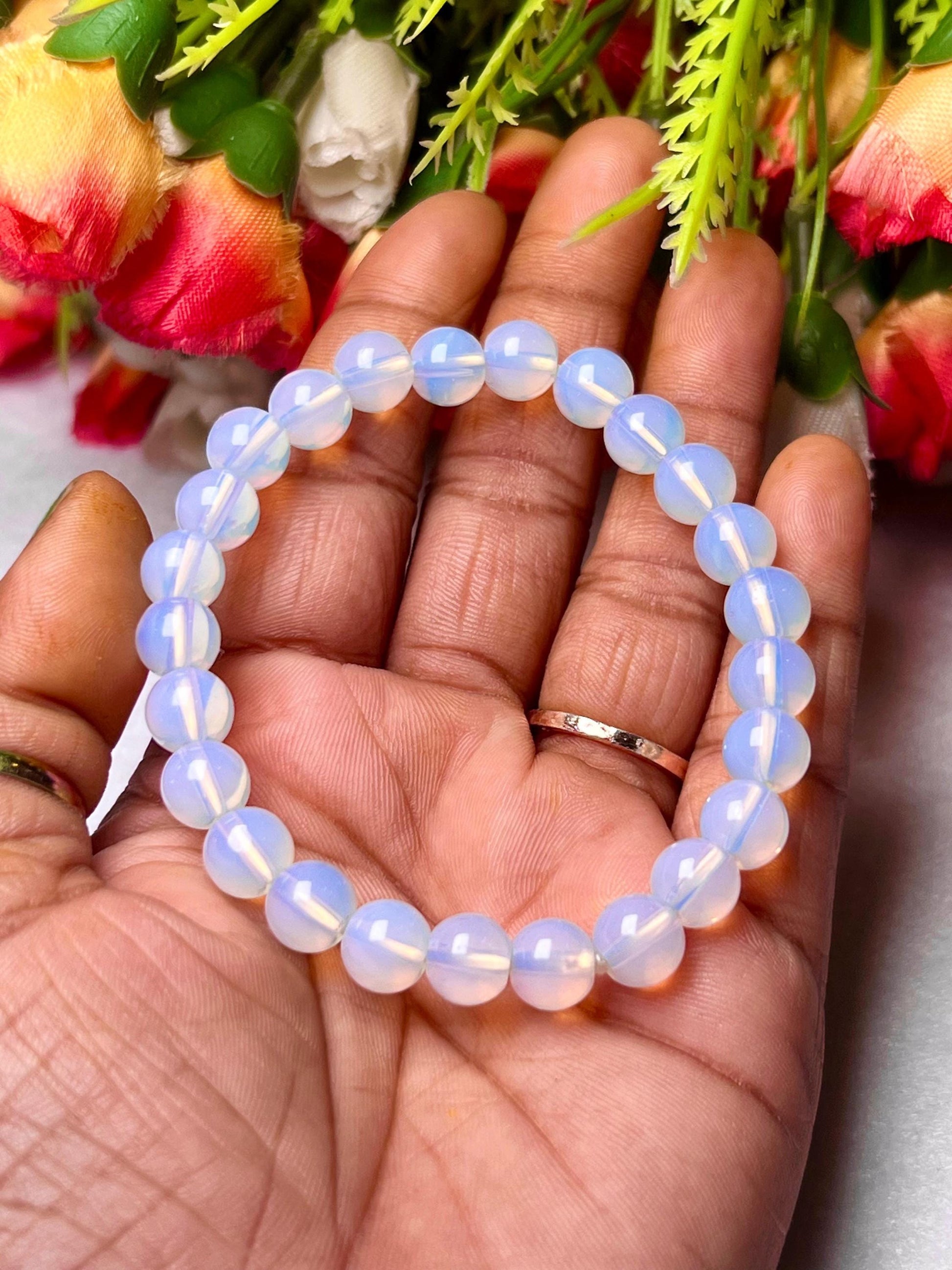 Opalite Stone Bracelet l Stretchable Bracelet l Unisex Bracelet l 8 MM Bracelet