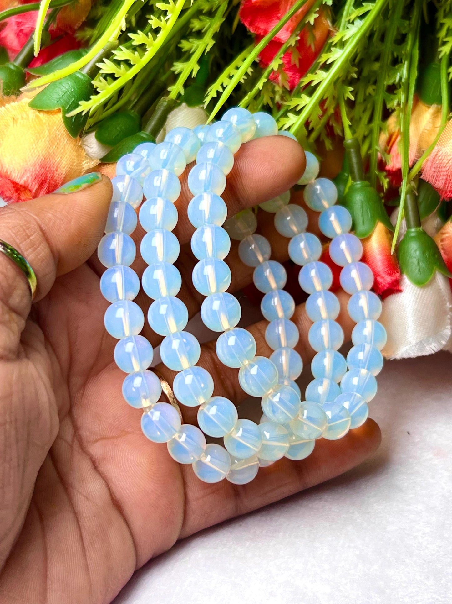 Opalite Stone Bracelet l Stretchable Bracelet l Unisex Bracelet l 8 MM Bracelet