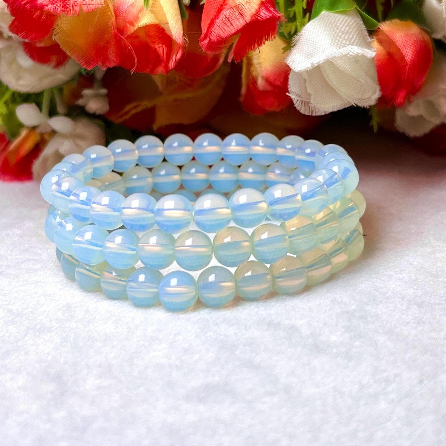 Opalite Stone Bracelet l Stretchable Bracelet l Unisex Bracelet l 8 MM Bracelet