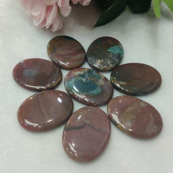 Pink Fancy Agate Stone Worry Stone – Crystal Worry Stone – Pocket Stone – Healing Crystal - 4cmx3cm Thumb Stone One (1) Piece