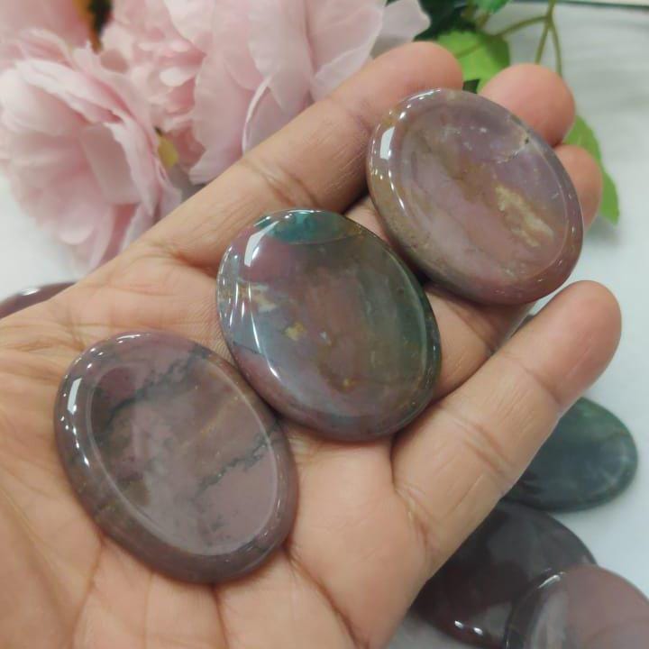 Pink Fancy Agate Stone Worry Stone – Crystal Worry Stone – Pocket Stone – Healing Crystal - 4cmx3cm Thumb Stone One (1) Piece