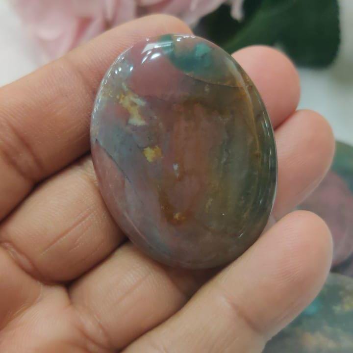 Pink Fancy Agate Stone Worry Stone – Crystal Worry Stone – Pocket Stone – Healing Crystal - 4cmx3cm Thumb Stone One (1) Piece