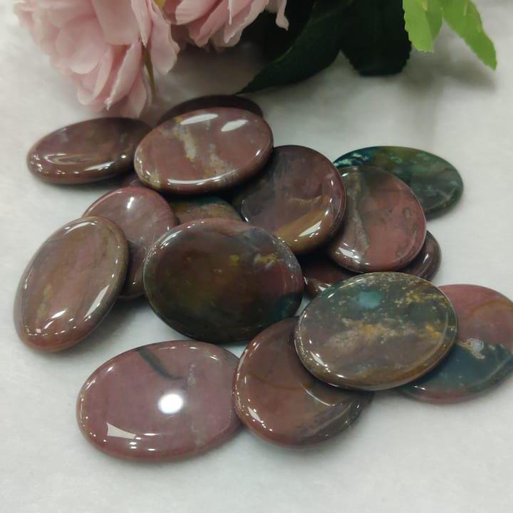 Pink Fancy Agate Stone Worry Stone – Crystal Worry Stone – Pocket Stone – Healing Crystal - 4cmx3cm Thumb Stone One (1) Piece