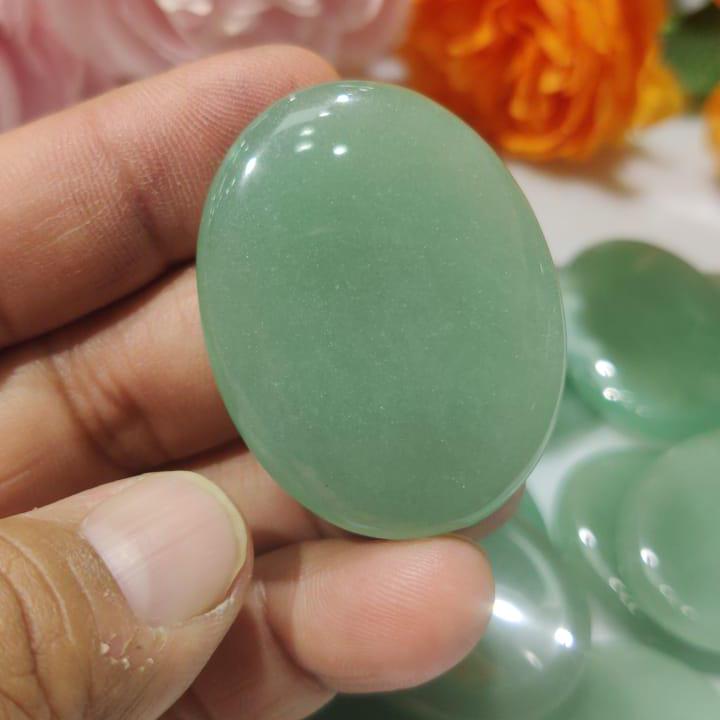 Green Aventurine Stone Worry Stone – Crystal Worry Stone – Pocket Stone – Healing Crystal - 4cmx3cm Thumb Stone One (1) Piece