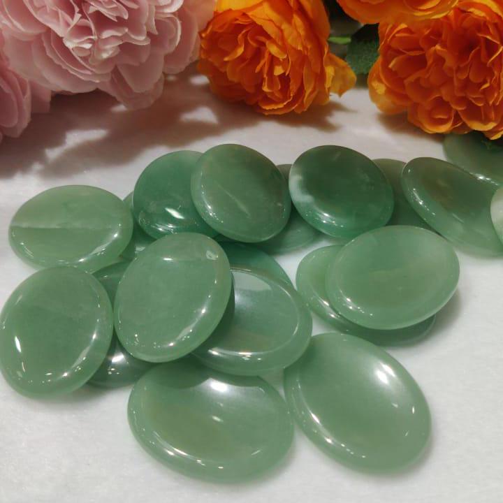 Green Aventurine Stone Worry Stone – Crystal Worry Stone – Pocket Stone – Healing Crystal - 4cmx3cm Thumb Stone One (1) Piece