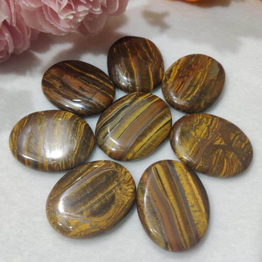 Iron Tiger Eye Stone Worry Stone – Crystal Worry Stone – Pocket Stone – Healing Crystal - 4cmx3cm Thumb Stone One (1) Piece