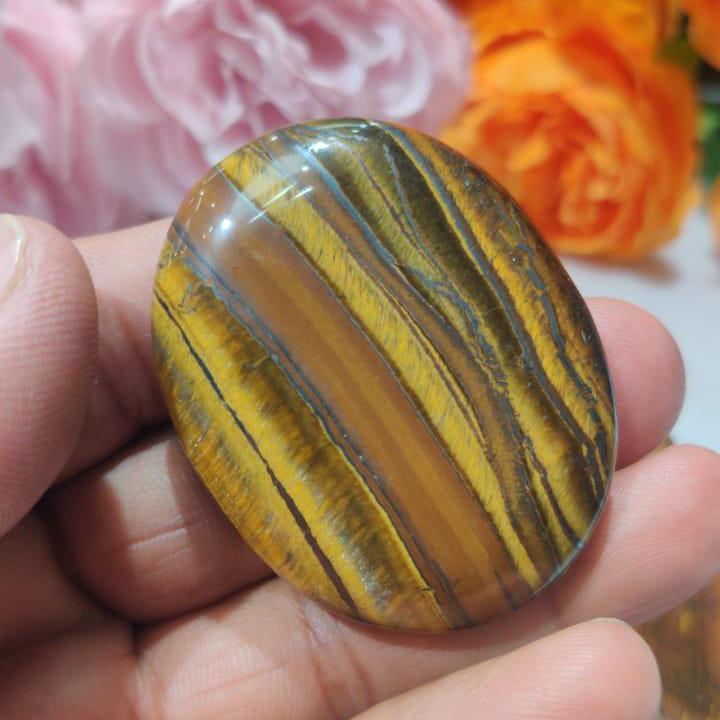 Iron Tiger Eye Stone Worry Stone – Crystal Worry Stone – Pocket Stone – Healing Crystal - 4cmx3cm Thumb Stone One (1) Piece