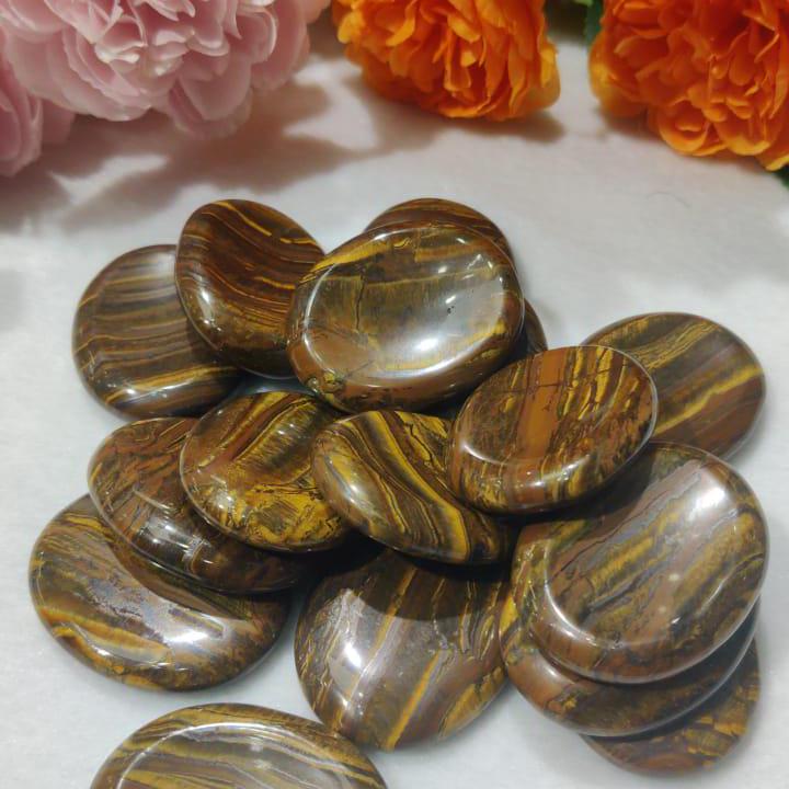 Iron Tiger Eye Stone Worry Stone – Crystal Worry Stone – Pocket Stone – Healing Crystal - 4cmx3cm Thumb Stone One (1) Piece