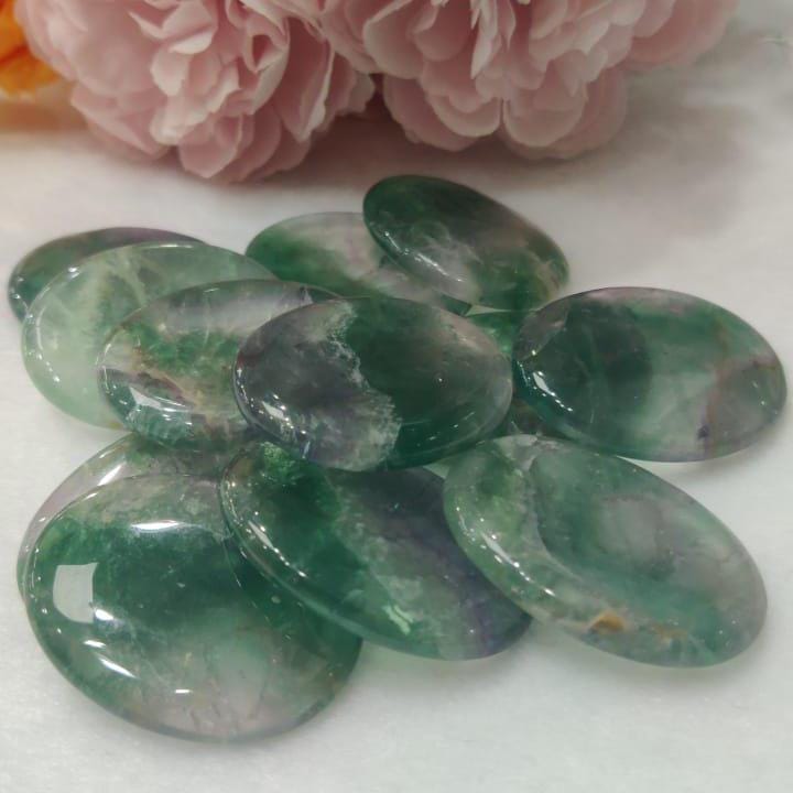 Green Fluorite Stone Worry Stone – Crystal Worry Stone – Pocket Stone – Healing Crystal - 4cmx3cm Thumb Stone One (1) Piece