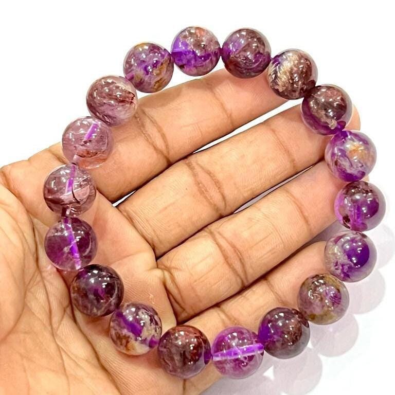 Auralite 23 Stone Bracelet l Stretchable Bracelet l Unisex Bracelet l 8 MM Bracelet