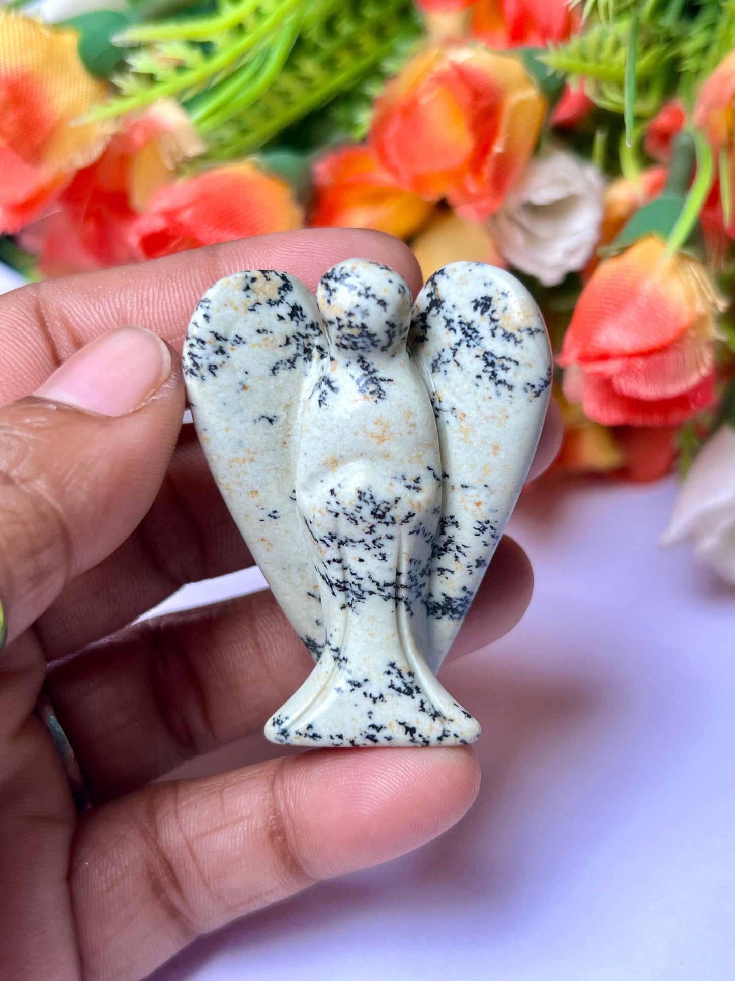 2" Angel Dendrite Agate Stone Guardian Angel blessed Angelic connection