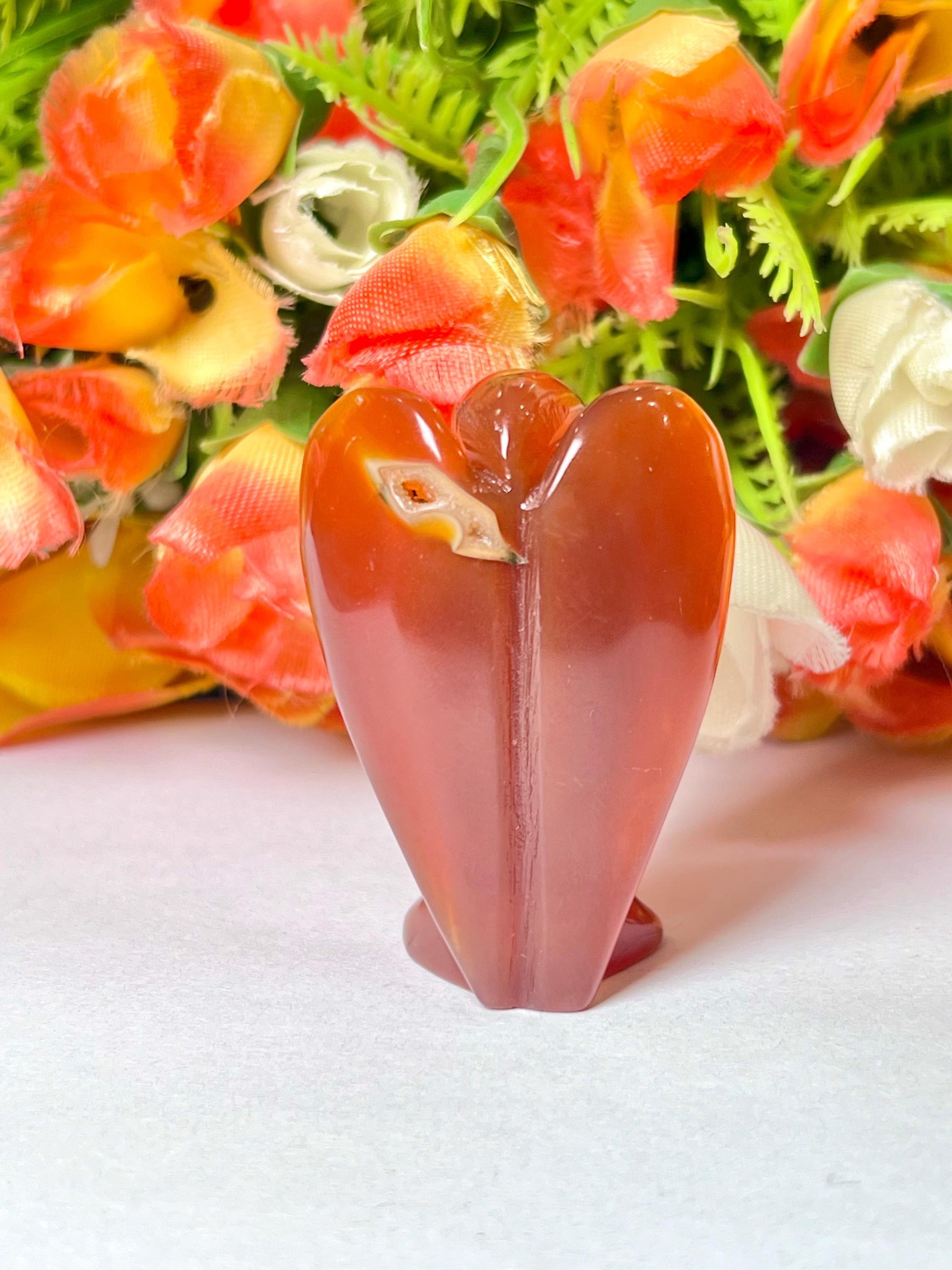 2" Angel Carnelian Stone Guardian Angel blessed Angelic connection