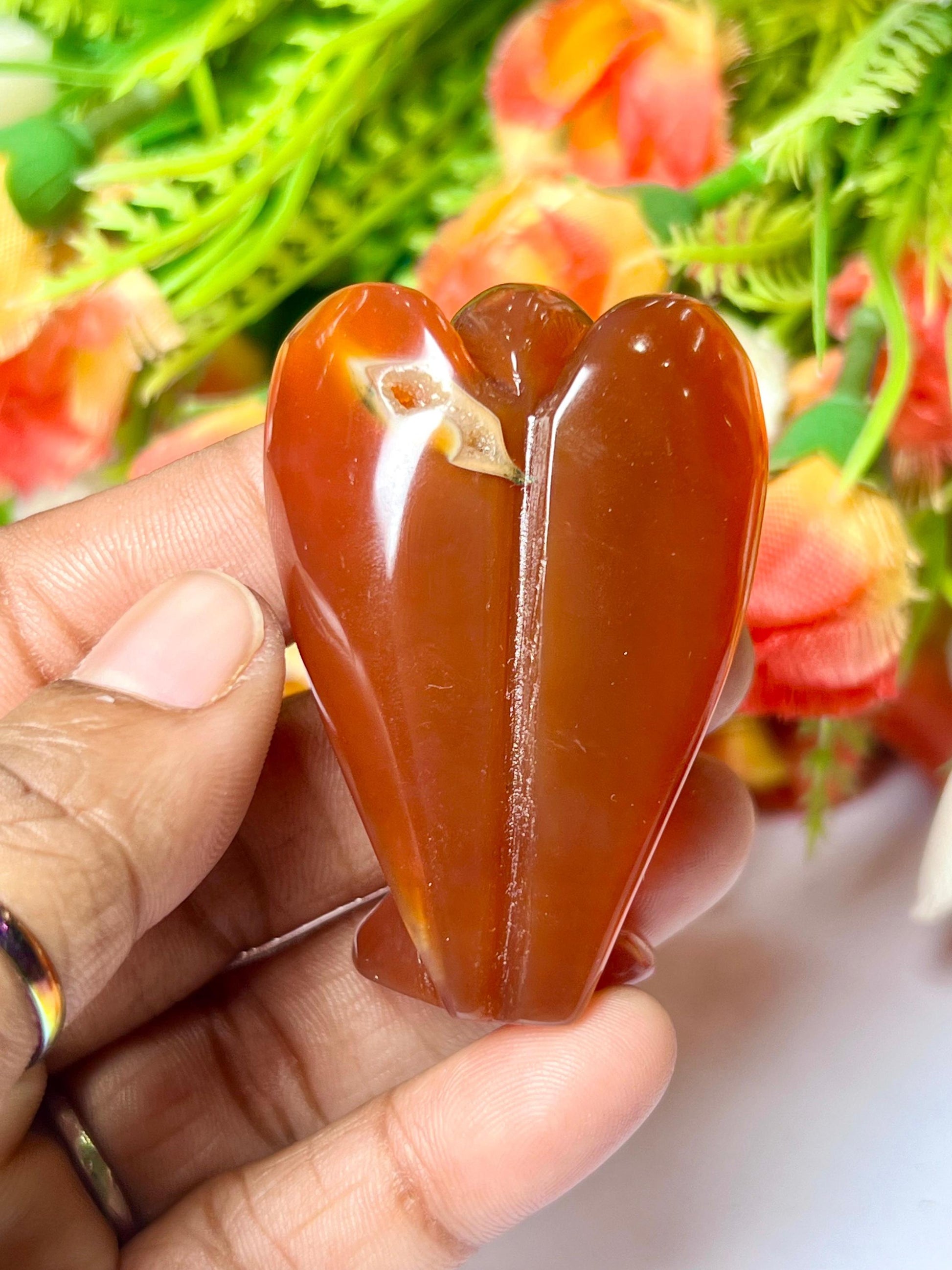 2" Angel Carnelian Stone Guardian Angel blessed Angelic connection