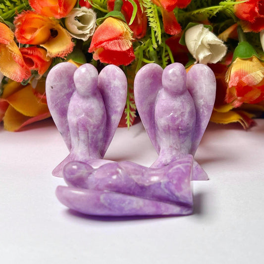 2" Angel Lepidolite Stone Guardian Angel blessed Angelic connection