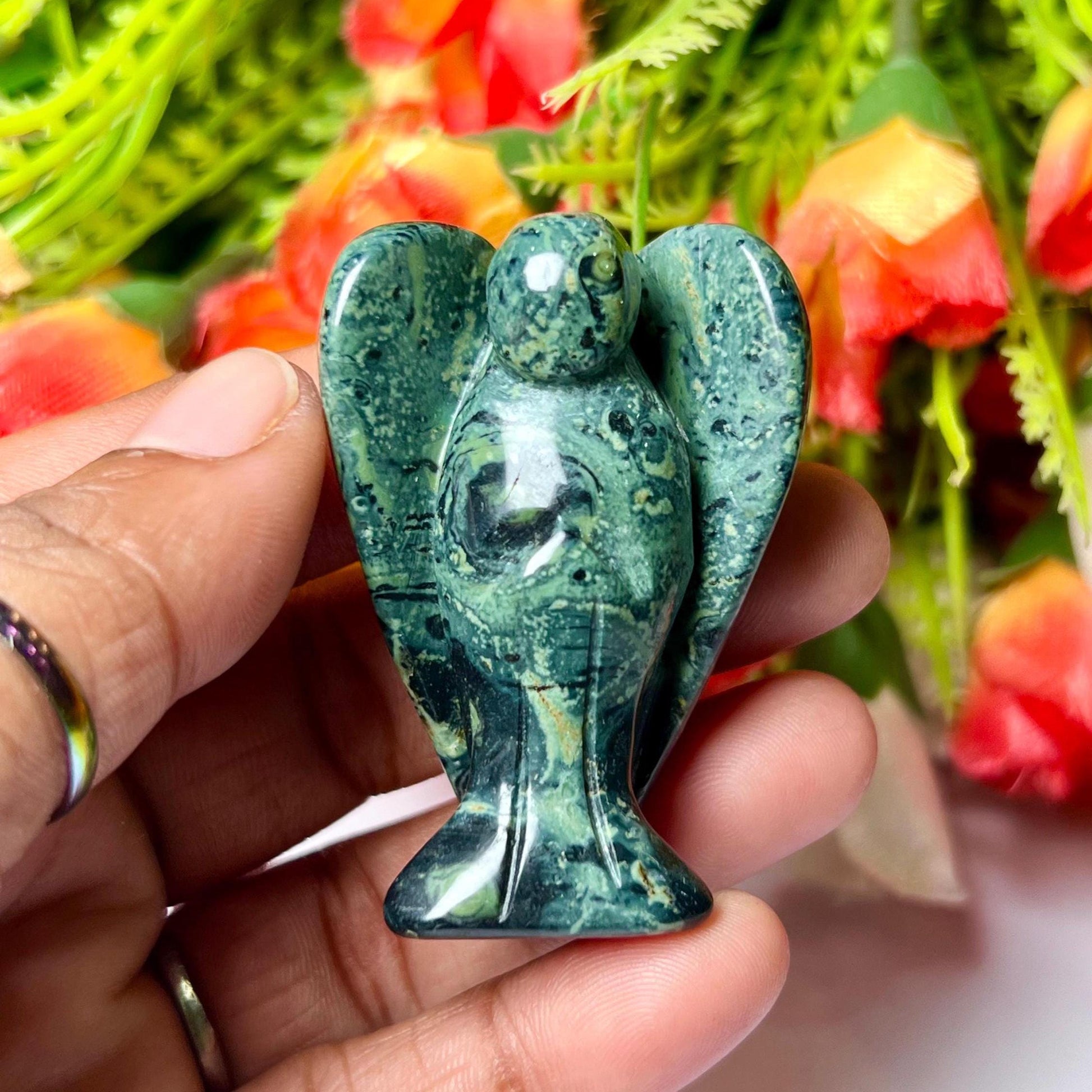 2" Angel Kambaba Jasper Stone Guardian Angel blessed Angelic connection