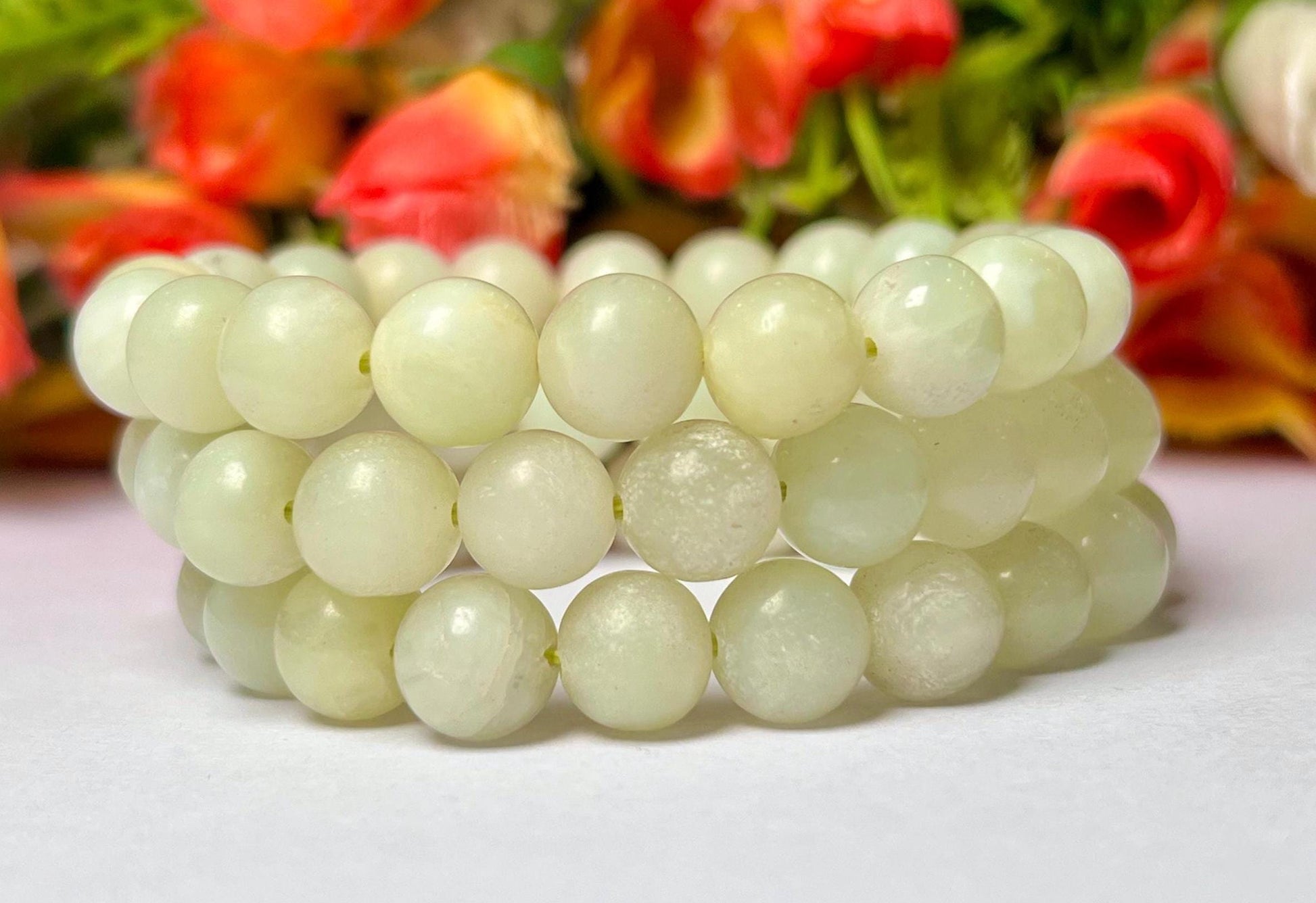 Burma Jade Stone Bracelet l Stretchable Bracelet l Unisex Bracelet l 10 MM Bracelet