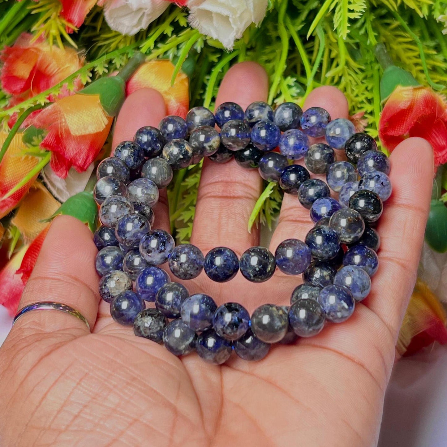 Tanzanite Stone Bracelet l Stretchable Bracelet l Unisex Bracelet l 8 MM Bracelet